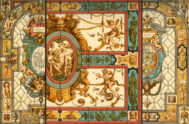 Italská renesanční vitráž, 1898.