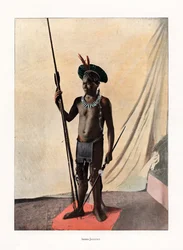 Jauapiry Indián se zbraněmi, Brazílie, 19. století