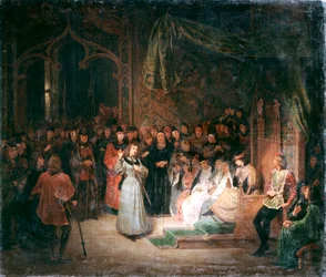Johanka z Arku před králem Karlem VII v Chinon, únor, 1429 c1811-1858