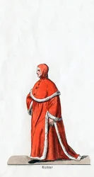 Soudce, návrh kostýmů pro Shakespearovu hru, Jindřich VIII., 19. století