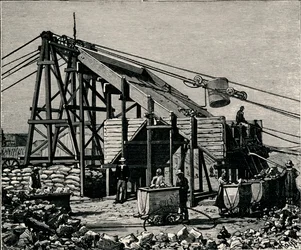 Kimberley Diamond Mine: zařízení pro získávání diamantové země, 1896