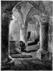 Král Richard I. 1157-1199 klečící před svatyní svatého Januaria