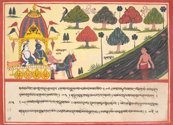 Krišna a Balaráma u řeky: Stránka z rozptýlené Bhágavata Purány..., 1840.