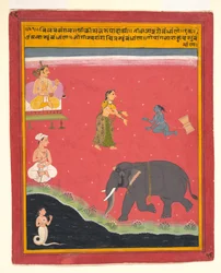 Krishnas Earthly Ties, Page from a Dispersed Bivamangalastava, 1695-1700.