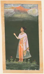 Dáma držící květinu, c. 70.–80. léta 17. století.