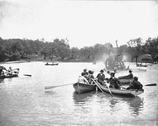 Jezero ve Wade Park, Cleveland, Ohio, USA, c1900.