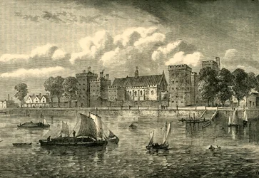 Lambethský palác od řeky, 1709, c1878.