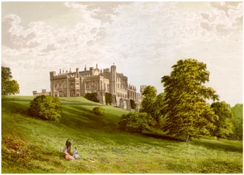 Hrad Lambton, hrabství Durham, domov hraběte z Durhamu, c1880