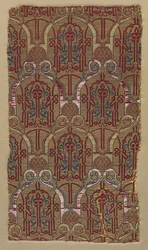 Lampy s palmetovými oblouky se vzorem stěn Alhambra, 1300s.