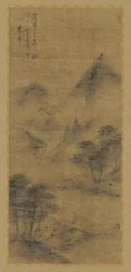 Krajina: horské vrcholy a potok, dynastie Ming, 1368-1644.