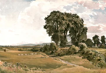 Krajina, poblíž Wareham, Dorset - venkovní skica, c1900.