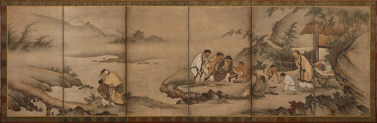 Krajina: Sedm mudrců z bambusového háje, období Momoyama, 1568-1615.
