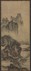 Krajina se vzdáleným chrámem, začátek 1500.