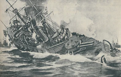 Last Moments of the Sinking Battleship HMS Victoria, 1893, 1937