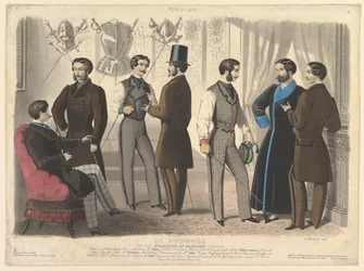 Le Progrès, pro Bulletin of Fashion, New York, č. 110, z Modes de Paris, únor 1859.