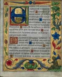 List ze žaltáře a modlitební knihy...1 ze 3 vyříznutých listů, c. 1524.