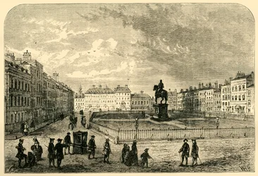 Leicester Square, asi 1750, 1881.
