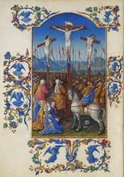 Les Très Riches Heures du Duc de Berry, Folio 152v - Ukřižování