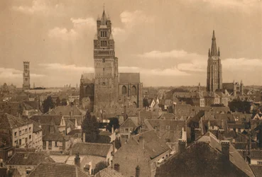 Zvonice se třemi věžemi, katedrála a kostel Notre-Dame, c1928