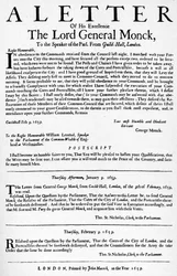 Dopis generála Moncka předsedovi Dolní sněmovny, 1659 1903