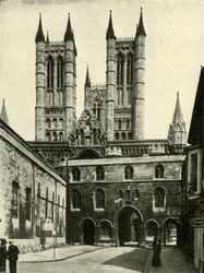 Lincolnská katedrála a státní pokladna, c1948.