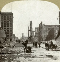 Vyhledávání Grant Ave. z Market Street, 1906.