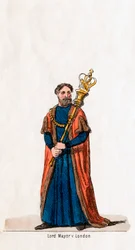 Lord Mayor of London, návrh kostýmů pro Shakespearovu hru, Jindřich VIII., 19. století