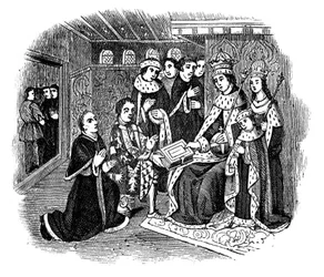 Lord Rivers a Caxton před Edwardem IV., 15. století, 1910