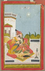 Lovers Embracing Raga Malkaus, c. 1760.
