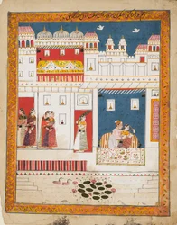 Milenci v palácové scéně, c1700