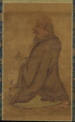 Luohan s bílou opicí, pozdní dynastie Ming nebo raná dynastie Qing, 17. století.