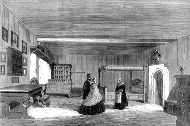 Luthersův pokoj na zámku Wartburg, Eisenach, Německo, 1862