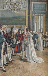 Madame Bonaparte přijímá velvyslance v Tuileries, 1896