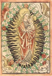 Madona s dítětem v růženci, c. 1480.
