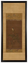Manjushri jedoucí na lvu, období Muromachi, 1392-1568.