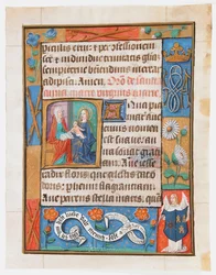 Rukopisný list z knihy hodin, ca. 1500.