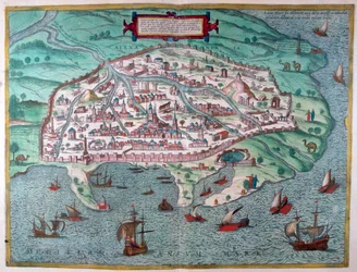 Mapa Alexandrie, Egypt, 17. století