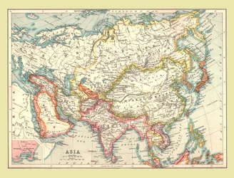 Mapa Asie, 1902.