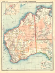 Mapa Austrálie - západní část