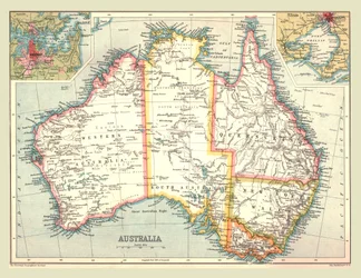 Mapa Austrálie, 1902.