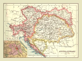 Mapa Rakousko-Uherska, 1902.