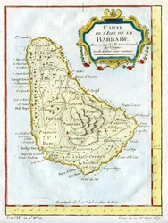 Mapa Barbadosu, c1764