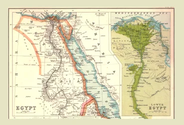 Mapa Egypta, 1902.