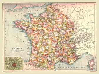 Mapa Francie, 1902.