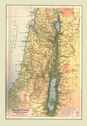 Mapa Palestiny, starověké a moderní, 1902