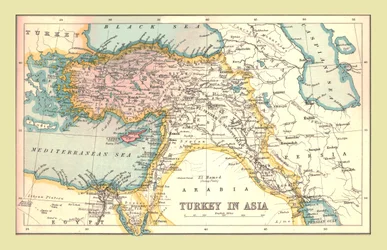 Mapa Turecka v Asii, 1902.