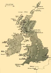 Mapa Britských ostrovů, 1946.