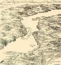 Mapa Dardanel, první světová válka, 1915, c1920.