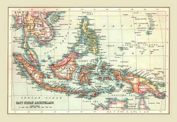 Mapa východoindického souostroví, 1902.