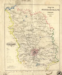 Mapa moskevské gubernie, 1849